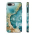 Aquamarine inspired Geode in Watercolor - Impact Resistant Phone Case iPhone 8 Plus Glossy